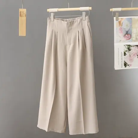 春装新款时尚洋气西装阔腿裤女高腰显瘦显高直筒裤百搭女裤长裤潮图片