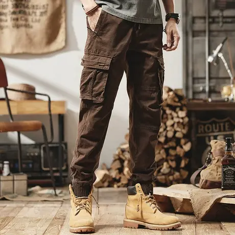 秋冬裤子时尚百搭复古日系工装裤男时尚宽松男士休闲长裤潮流男装商品大图