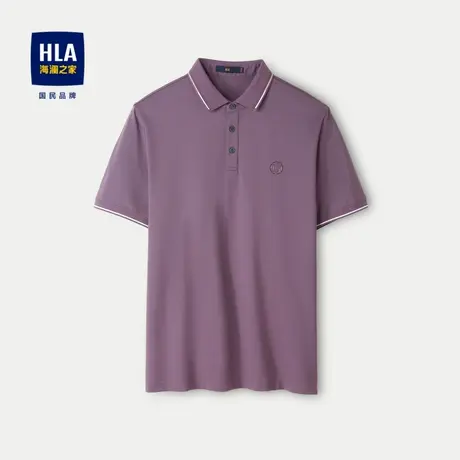 HLA/海澜之家撞色翻领短袖Polo2024春夏新款时尚小标凉感短袖男图片