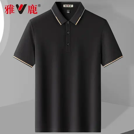 【含桑蚕丝】雅鹿男士短袖T恤2024夏季新款商务休闲翻领polo衫图片
