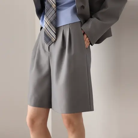 嘉茱莉2023年春秋新款西装短裤短款上衣外套套装小众设计感高级感商品大图