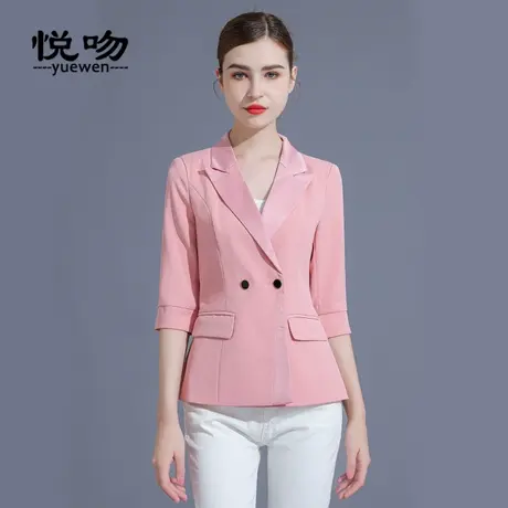 2023新款西装外套女直筒休闲西服时尚气质显瘦七分袖小西装上衣夏图片