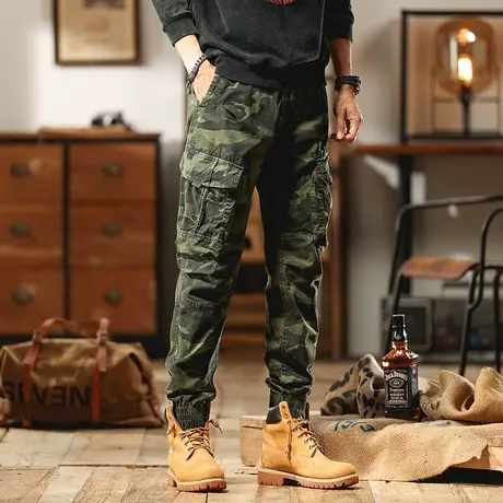 工装裤男大码潮流裤子束脚工装裤裤子男款春秋冬男士潮流休闲裤商品大图