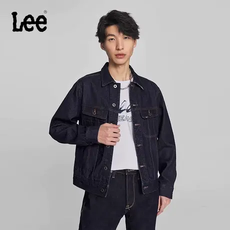 Lee商场同款24早春新品标准版提花拼接刺绣清水洗男牛仔夹克外套图片