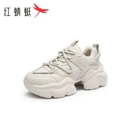红蜻蜓厚底老爹鞋2023冬季新款女鞋增高显瘦休闲鞋潮酷轻便运动鞋商品大图