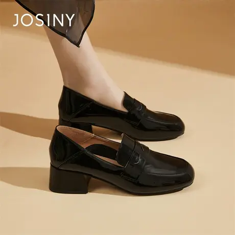 Josiny/卓诗尼小皮鞋女2024年新款春夏季乐福鞋英伦风平底女鞋子商品大图