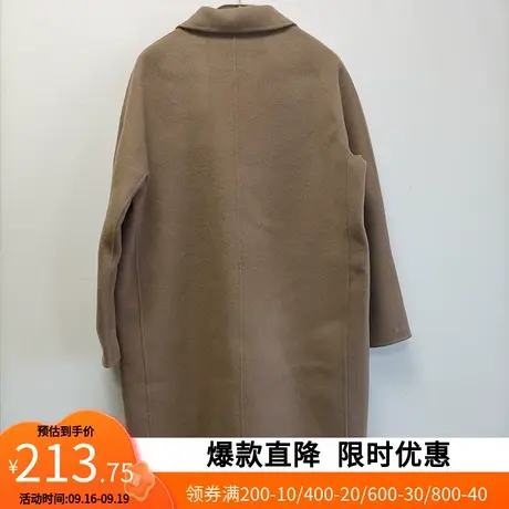 艾格2023春冬新款呢子中长款双面羊毛大衣Y511商品大图