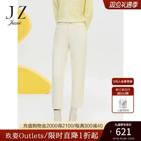 商场同款JZ玖姿休闲棉感牛仔加绒裤子女2023冬季新款JWCD11119图片