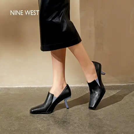 【商场同款】Nine West/玖熙黑色高跟鞋女职业不累脚2025新款单鞋图片