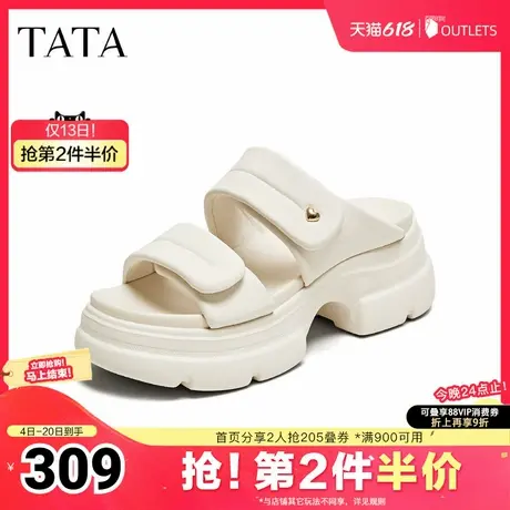 TATA/他她2025夏时尚简约百搭女休闲拖鞋新款7OL11BT5奥莱图片