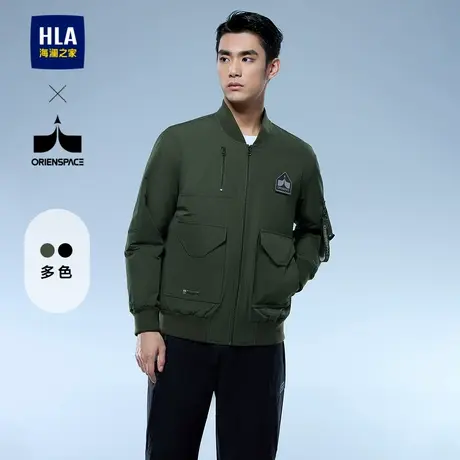 HLA/海澜之家轻商务航天系列棉服24秋冬新棒球领拉链门襟外套男商品大图