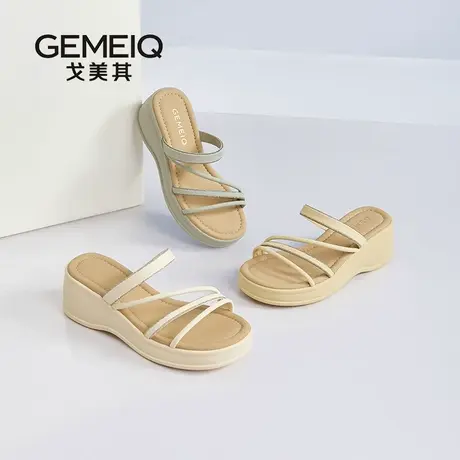 戈美其商场同款凉鞋女2025新款夏季外穿配裙子百搭不累脚凉拖鞋女图片