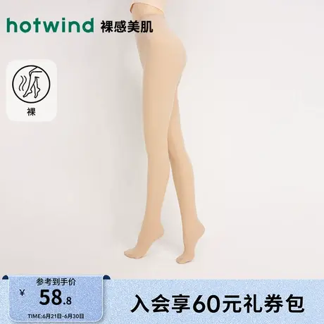 热风配件24秋新款女士0D双层居家性感裸机丝袜透肤连裤袜-裸商品大图