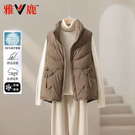 雅鹿新款羽绒服马甲女中老年短款妈妈上衣小个子百搭轻薄保暖外套商品大图