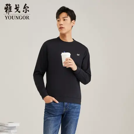 雅戈尔奥莱 男装卫衣秋冬商务休闲保暖舒适长袖T恤衫男商品大图