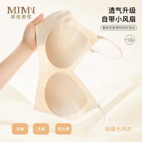 美佳美侬粉底液隐形无痕凉感内衣女小胸聚拢防下垂文胸罩薄款透气商品大图