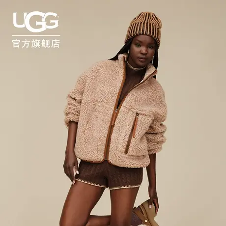 UGG秋季新款女士舒适保暖立领纯色全拉链休闲上衣外套 1173392商品大图