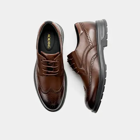 奥康 男鞋2026春季新款复古德比鞋商务正装皮鞋真皮结婚伴郎鞋商品大图