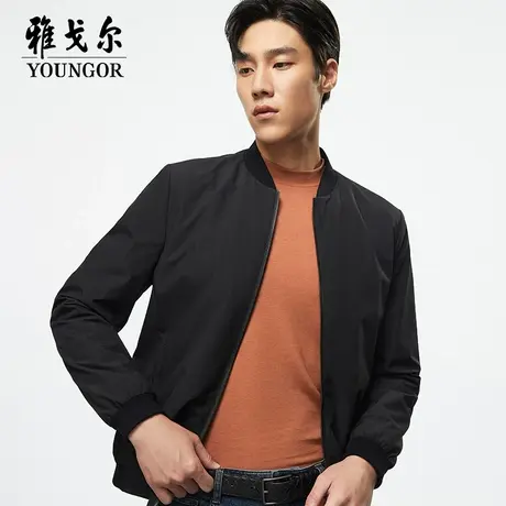 雅戈尔奥莱 男装棉夹克秋冬新款商务休闲上班潮流棒球领短款外套商品大图