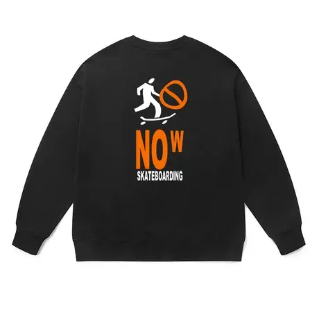 设计感潮牌卫衣男士恶搞滑板禁行运动风小众透气大码长袖打底衫女图片