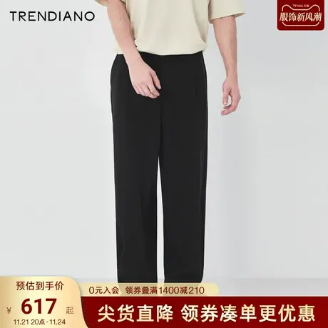 TRENDIANO官方2023新款秋季复古街潮宽松直筒西裤长裤阔腿裤男商品大图