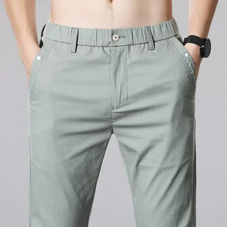 冰丝薄款休闲长裤男士2023新款夏季宽松直筒上班工作宽松紧男裤子商品大图