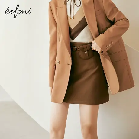【商场同款】伊芙丽半身裙女2021秋冬季新款百搭中长裙1CA342382图片