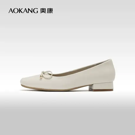 【雅致花语】奥康女鞋 2024春季新款低跟通勤时装单鞋晚晚风单鞋图片