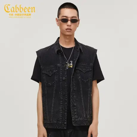 卡宾男装潮流牛仔背心马甲宽松秋夏款工装外套图片
