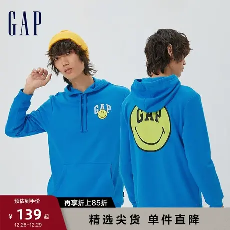 【SMILEY联名】Gap男女装秋季美式复古笑脸抓绒连帽卫衣475857图片