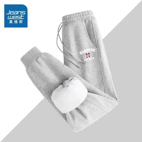 真维斯灰色卫裤女2024新款爆款螺纹收脚裤宽松休闲运动裤时尚女裤商品大图