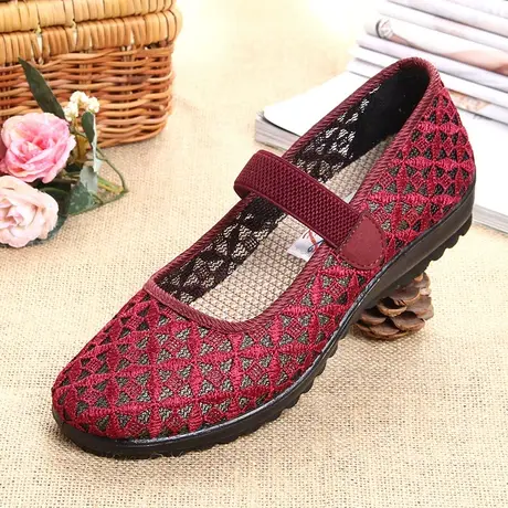 女士鞋子夏季透气女布鞋老北京女式布凉鞋女老人老太太舒适平底鞋商品大图