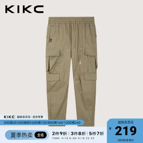 kikc工装裤男2023春夏新款商场同款高街潮流多口袋卡其色休闲裤商品大图