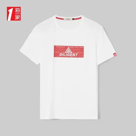 海一家休闲日常短T新款青春活力时尚印花舒适短袖T恤男商品大图