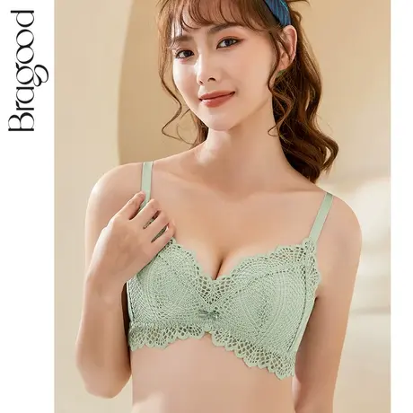 内衣女蕾丝无钢圈小胸聚拢收副乳小香风甜美薄款莫代尔文胸套装商品大图