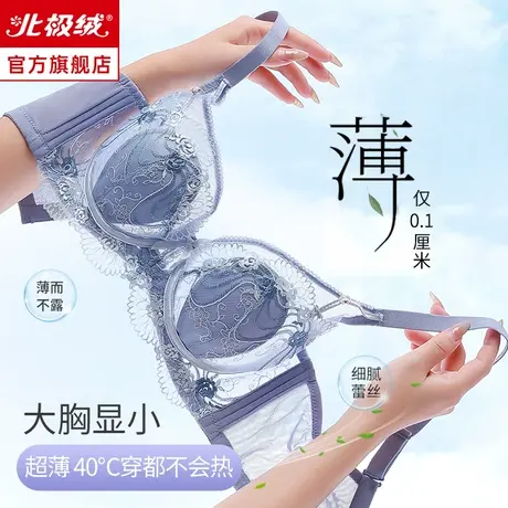 兔耳朵内衣女夏季薄款性感大胸显小胸聚拢收副乳防下垂超薄文胸罩商品大图