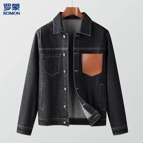 【仿皮口袋】罗蒙男士牛仔外套时时尚休闲男士外套男士牛仔外套男图片