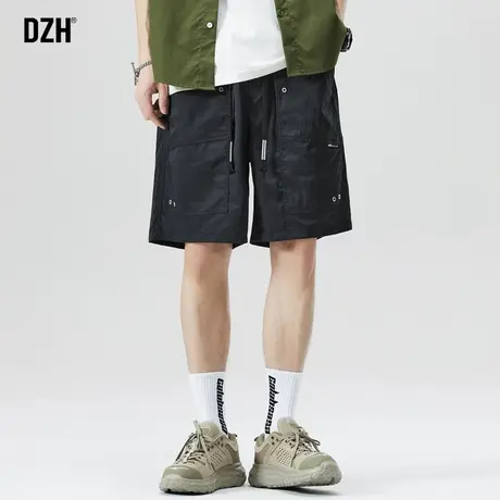 男士黑色速干薄款短裤男夏季宽松五分裤休闲男款裤子冰丝裤沙滩裤商品大图