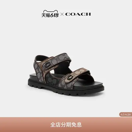 【新品】COACH/蔻驰男士厚底老花凉鞋鞋子休闲舒适外出商品大图