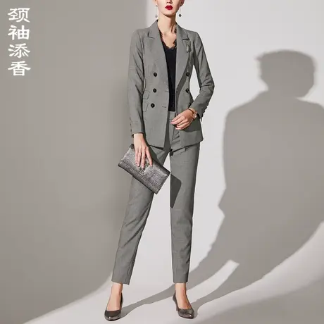 颈袖添香2024春装新款时尚气质职业装商务正装英伦风小西装套装女图片