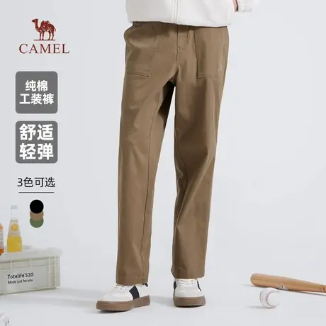 骆驼 情侣复古百搭宽松直筒工装裤商品大图