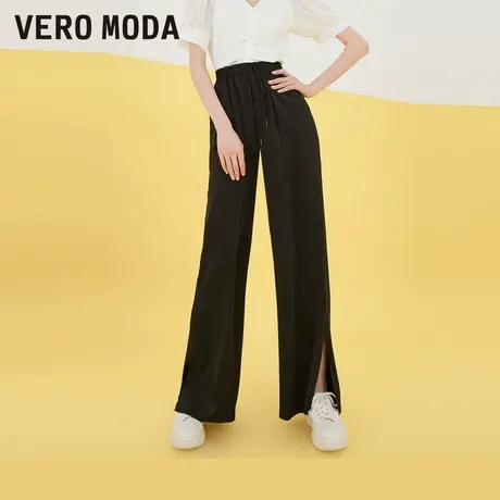 Vero Moda奥莱夏季清仓百搭垂顺下摆开口阔腿直筒西装长裤子女商品大图