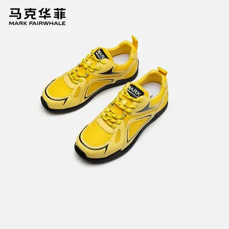 马克华菲黄色德训鞋女2025夏季新款时尚透气平底运动休闲鞋女图片