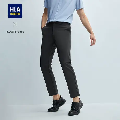 HLA/海澜之家轻商务经典系列休闲裤25春夏新款纯色简约合体裤子男商品大图