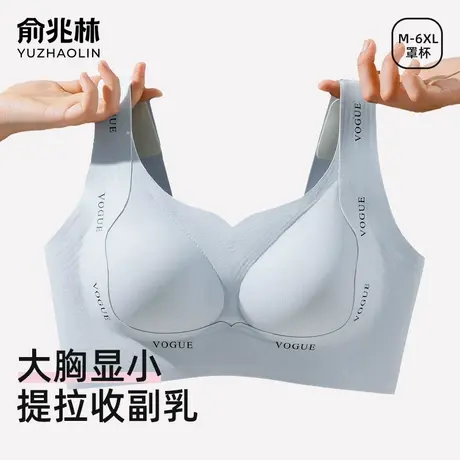 俞兆林内衣女大胸显小聚拢上托防下垂调整型无钢圈大码无痕文胸罩商品大图