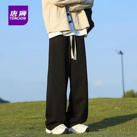 唐狮休闲裤男士2025年夏季薄款美式宽松直筒阔脚裤子秋冬长裤潮AP商品大图