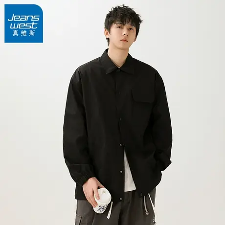 N5真维斯外套男2025新款秋季美式潮牌宽松休闲上衣男士春秋装夹克图片