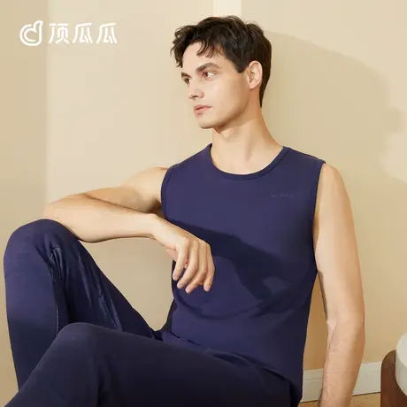 顶瓜瓜加绒加厚保暖背心男士2022年新款舒适无袖贴身打底衫图片