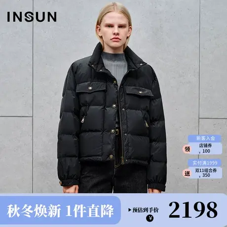 恩裳2023冬款新款别致四合扣50D记忆立领防风保暖休闲短款羽绒服图片