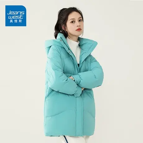 真维斯中长款羽绒服女2022新款爆款反季特卖连帽洋气保暖大牌外套图片